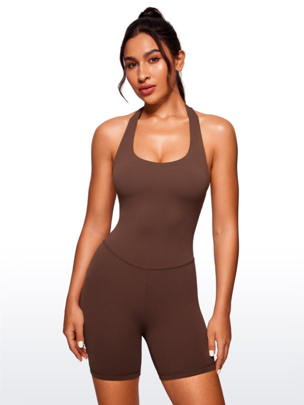 Butterluxe Halter Backless Athletic Rompers 6''